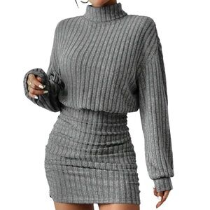 2/$15 | Long Sleeve Pullover Turtle Neck Sweater Dress